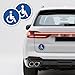 FALVFUN Car Handicap Parking Sign, 2PCS Reflective Magnetic Vehicle Disabled Parking Access Symbol Sticker, Waterproof Automotive Handicap Stop Signs, Universal for SUV RV Truck (Circle)