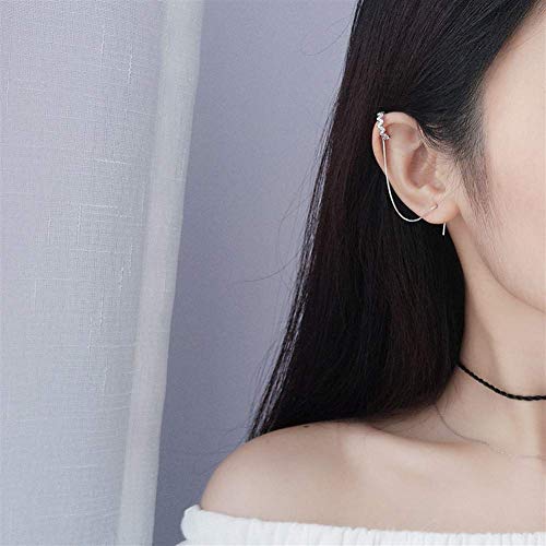 Bijoux d'oreille anti-allergie en argent 925 à pompon ondulé - 3