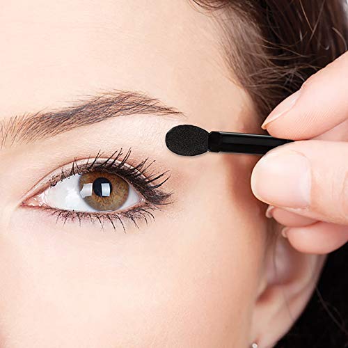 Professional Double Head Eyeshadow Brushes Cosmetic Tool 50 Pcs Disposable Dual Sides Eyeshadow Sponge Brushes Makeup Applicator, (Size: 2.44 Inch, Color: Black) #TOP5