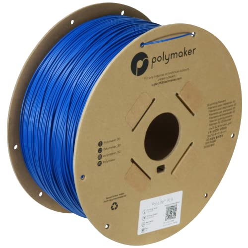 Image of Polymaker PLA Filament, Blue 3D Printing PLA Filament 1.75mm 3kg - PolyLite 3D Printer PLA Filament, Dimensional Accuracy + /- 0.03mm, Compatible with Most 3D Printer, Blue