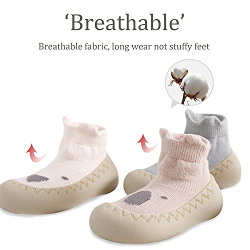 Peyarlie Newborn Baby Girls Boys Socks Shoes Infant Cartoon Floor Slipper Soft Rubber Sole Breathable Indoor House First Walker Toddler Shoes #TOP3