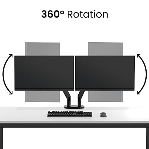 Image of EVEO Premium Dual Monitor Mount 14 inch-35 inch Dual Monitor Arm VESA Bracket Adjustable Height Gas Spring Dual Monitor Stand, Screen Full Motion Dual Monitor Arm-Computer Monitor Stand for 2 Screens - White