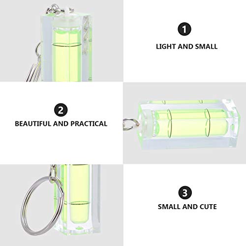 ULTECHVO 3 peças mini bolha nível de bolha verde anel de chave com níveis de bolha chaveiro pequeno