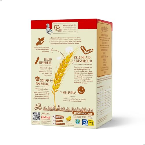 Miniatura 3 de Blevit Superfibra 8 Cereales Con Galletas María 500g Papilla De 8 Cereales Para Bebé Desde Los 5 Meses - Con Galletas María, Vitaminas, Minerales Y Fibra