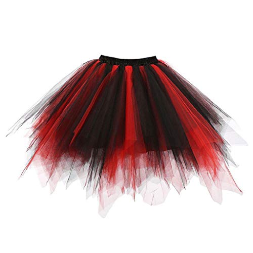Falda de Tutu Mujer,SHOBDW Pettiskirt Colores de Gasa Plisada Vestidos de Baile...