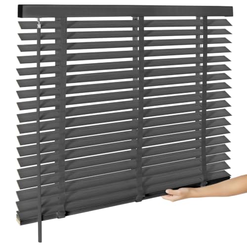 BAYUE 2" Cordless Real Wood Blinds for Indoor Windows, 31" W x 72" H