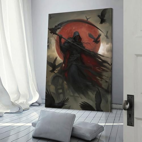 La colère de la faucheuse tableau contemporain 24x36 pouces pour grand mur de chambre