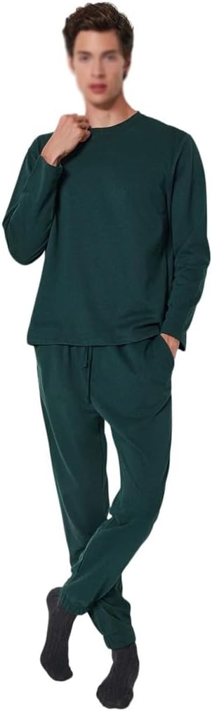 Men's Plain Long Sleeve Lounge Pants Pajamas
