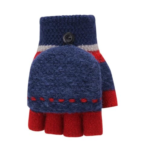 Chewtoyo Luvas confortáveis para crianças de meio dedo, estilo luva quente, sem dedos, malha grossa,