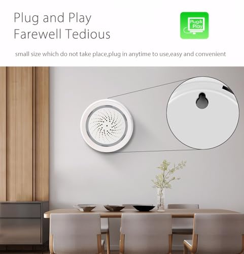 Mengshen Alarma WiFi Inteligente Sirena de Alerta Fuerte de 100 dB con luz estroboscópica para Seguridad en el hogar y Control Remoto de la aplicación Funciona con Tuya/Smart Life/Alexa/Google Home - imagen 9