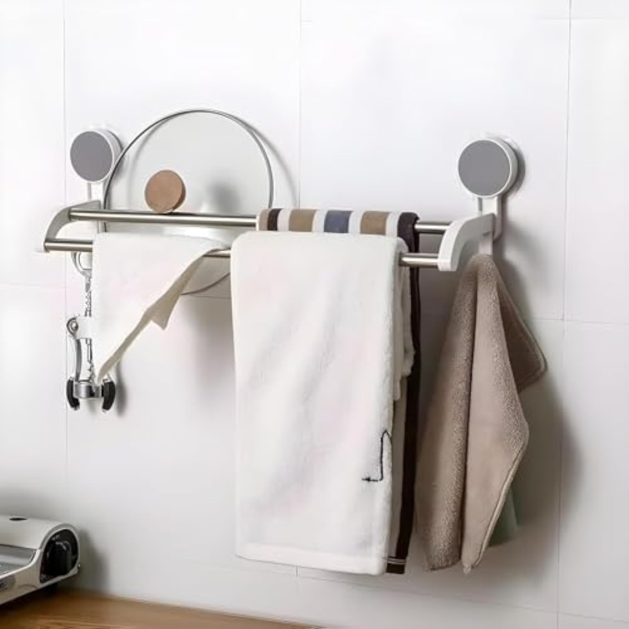 Self Adhesive Stainless Steel Double Towel Rod