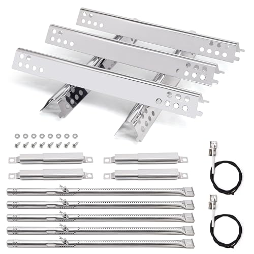 Hipoilk Grill Replacement Parts for Charbroil Performance 5 Burner 463275517, 463243518, 4 Burner 463347017, 463377319, 463342119, Char-Broil Grill Heat Plates Burner Igniters Tubes