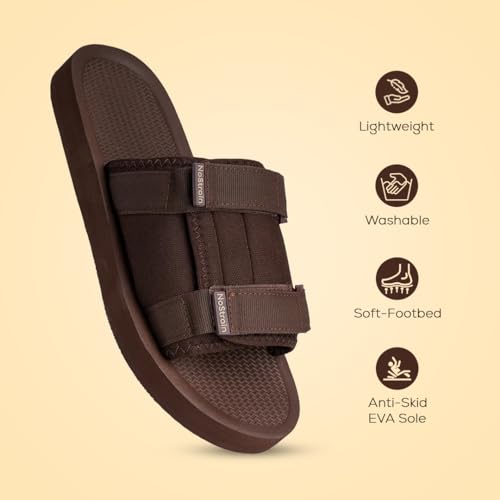 Image of NoStrain Men's Sandals & Slippers, Comfortable & Casual Footwear for Men | Lightweight, High Sole & Stylish