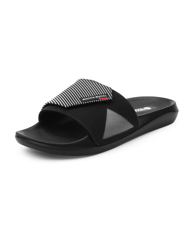 Image of Bacca Bucci Elevate Slides for Men | High-Grade Rubberized EVA Comfort Slides with Non-Skid Outsole | Soft Cushion Footbed | Lightweight Daily Wear Slip-Ons