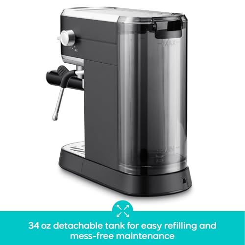 CASABREWS CM5418 Espresso Machine 20 Bar, Stainless Steel Espresso Maker with Milk Frother Steam Wand, Compact Cappuccino Machine for Home, Espresso Coffee Machine with Removable Water Tank, Black