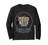 Perseid Watch Crew 2026 New Moon Bright Meteors Long Sleeve T-Shirt
