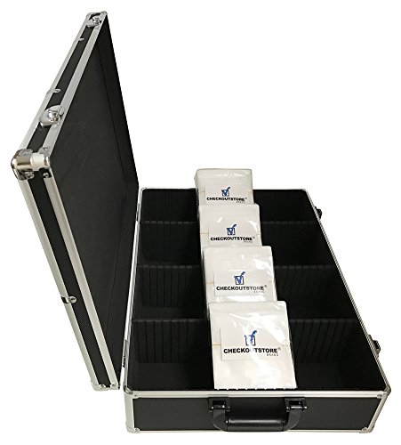 CheckOutStore (1) Aluminum CD/DVD Media Storage Box (Holds Double-Sided Plastic Sleeves, CD Jewel Cases & Poly CD Jewel Cases) (Black/Holds 1000 Discs)