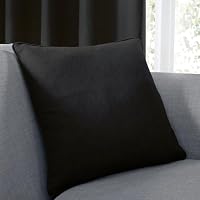 Fusion Schwarzes Kissen (43 x 43 cm), schwarzes Kissen mit Bezug, 100% Baumwolle, schwarzes gefülltes Kissen, schwarzes Bettkissen, Sorbonne-Kollektion