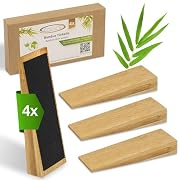 ECENCE Set de 4 Topes de Puerta Suelo de Bambú