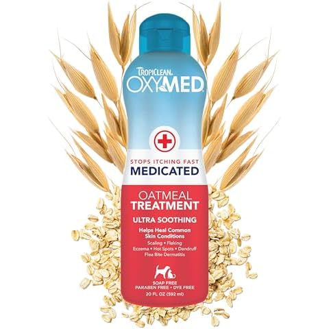 TropiClean Oxymed Medicated Cat & Dog Conditioner For Itchy Skin | Skin Soothing Oatmeal Conditioner For Dogs & Cats | 20 oz Cover