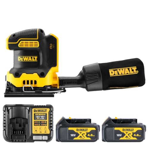 Image of Dewalt DCW200N 18V Brushless 1/4 Sheet Palm Sander 2 x 4.0Ah Batteries & Charger