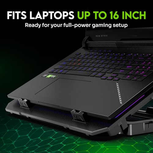 Image of SpinBot Airflow X10 Laptop Cooling Pad with Dual Fans | Low Noise 30dB | 4-Level Adjustable Stand | 2 USB Ports with Speed Control | Cooling Stand for Gaming & Work Laptops up to 17 inch