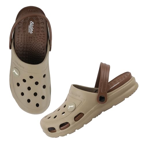 Image of Welcome Men's Casual Clogs /Sandals with Adjustable Back Strap for Adult | Comfortable & Light Weight | Stylish & Anti-Skid | Waterproof & Regular Flipflops