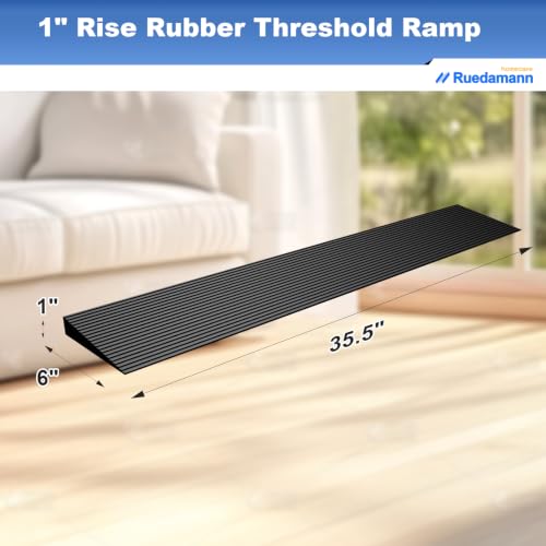 Ruedamann 3300 lbs Threshold Ramps for Doorways, 1" Rise Rubber by Ruedamann - Image 2