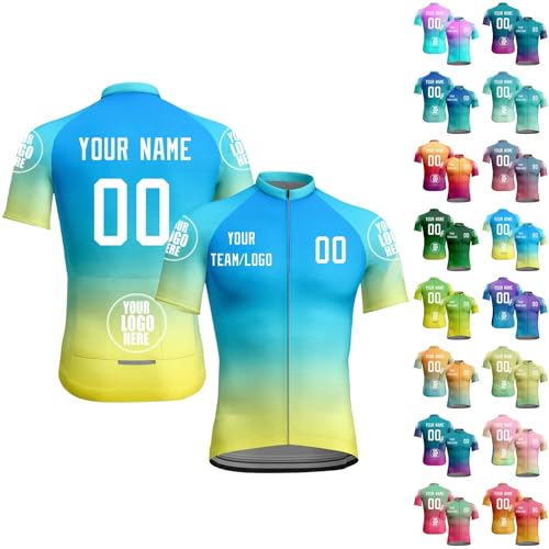 Generico Magliette Ciclismo Uomo, Personalizzato Maglia Ciclismo con Il Logo