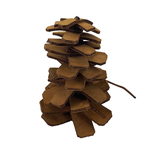 Rustic Leather Pine Cone Ornament For Décor / Gift / Christmas (2-Pack) Handmade By Hide & Drink :: Toffee Suede #TOP4