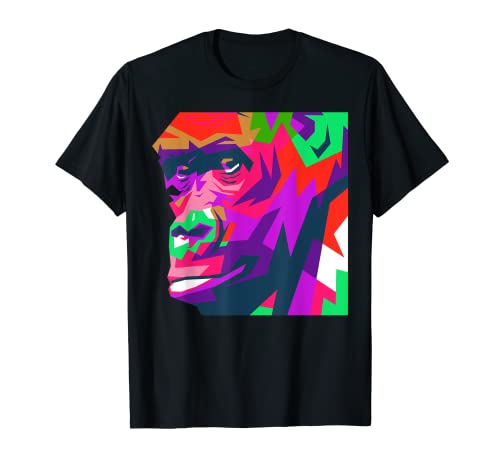 Mono colorido monos divertidos amante animal gráfico polígono Camiseta