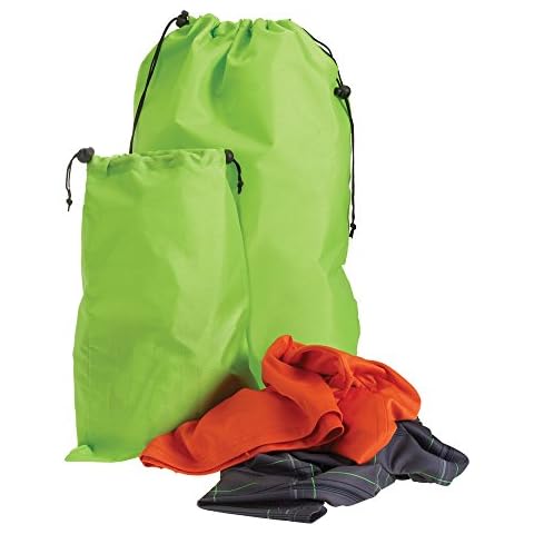 Smooth Trip Travel Laundry Bags with Odor-Blocking Barrier for Wet and Dirty Clothes - Set of 2 Foldable Compact Bags Fit in Luggage and Packs for Gym Clothes, Shoes, Bathing Suits and Baby Clothes Cover