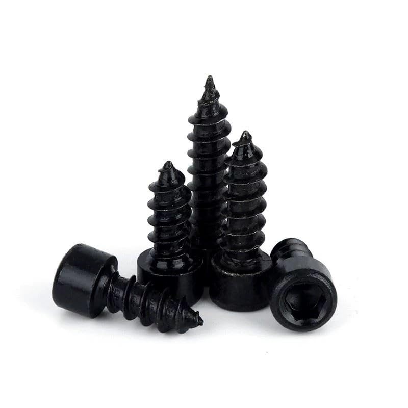 Tornillos de chapa autorroscantes con cabeza hexagonal acero inoxidable 304 negros M2-M6(M2.6 x 12mm)