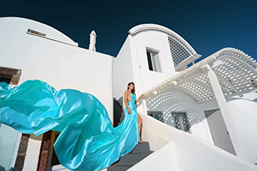 long flowy train for gorgeous photoshoot, wedding dress, Satin flying dress with maxi engagement summer dress3