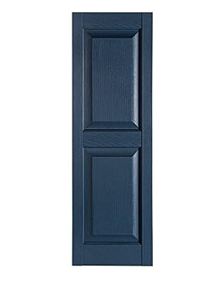 Perfect Shutters Premier Raised Panel Exterior Decorative Shutter, 15" x 71", Bedford Blue