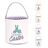 【Haz tu propio logotipo】: la cesta de conejo de Pascua tiene un gráfico de conejo de Pascua en el frente. No hay patrón en otros lados, puedes hacer tu propio logotipo o patrón, esta es una cesta de conejo de Pascua absolutamente única que te pertenece.