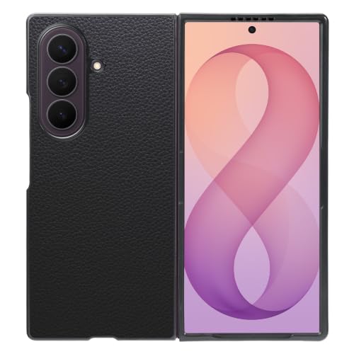 LOOF LUXURY-SHELL �{�v ���U�[ �X�}�z�P�[�X for Galaxy Z Fold8 Ultra �p �P�[�X �J�o�[ �V���v�� �ϏՌ� ���^ �y�� leather [�u���b�N]
