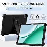 KUSINHOKA Etui na Honor Pad X8a/Pad X8b 11 cali, etui ochronne z funkcją stojaka, odporne na wstrząsy miękkie silikonowe etui na tablet Honor Pad X8a, czarny