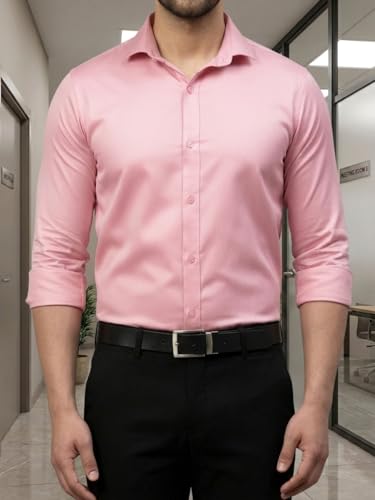 Image of DEELMO Combo of Men's Stylish Solid Satin Casual Shirt for Men Full Sleeves| Poly Satin Silk Shirt Pack of 2