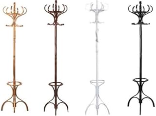TRADITIONAL WOODEN BENTWOOD HAT COAT UMBRELLA STAND NEW 3 LEGS (White)