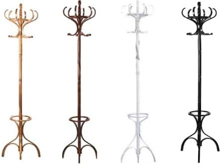 TRADITIONAL WOODEN BENTWOOD HAT COAT UMBRELLA STAND NEW 3 LEGS (White)
