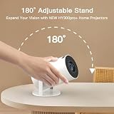 Mini projektor ze zintegrowanym WiFi i Bluetooth, Android 11, 1080P 4K, przenośny projektor z obrotem 180°, wersja HY300pro+ do użytku domowego i zewnętrznego LYNCAST OptiBarrel 500