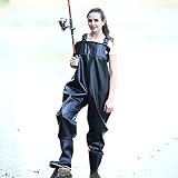 Anglerhose Hose mit Stiefel Watstiefel Fisch Teich Gummi für Herren Watschuhe Anglerstiefel wasserdichte Watthosen Teich Fischer Watstiefel Hose Fischerhose Teichhose Hochwasserhose EU38#-44#