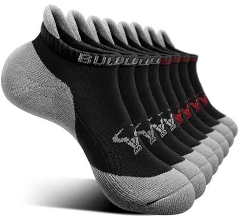 BULLIANT Men Ankle Socks 8Pairs Active Running Socks Cushioned No Show Breathable Wicking-Arch Support