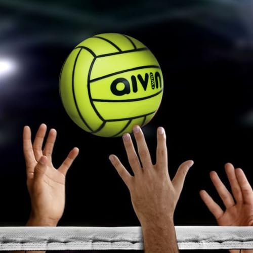 Image of Aivin Home-Play Volleyball | Grooved Grip PVC Surface | All-Surface Play | Balanced Flight & Consistent Bounce | Indoor & Outdoor Use (Neon Lime, 1)