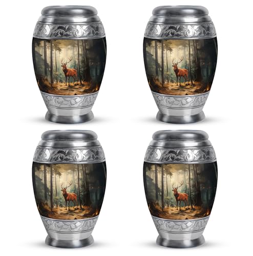 Image of Deer Urn Keepsake Urns for Funeral 3 Inch 4 Qty | Small Cremation Urns for Ashes for Women Memorial Urn