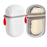 AONAYO 2er-Pack Wasserdicht Seifendose Reise, Schwarz, Weiß, 11.6 x 7 x 4.2 cm, Polypropylen (PP...