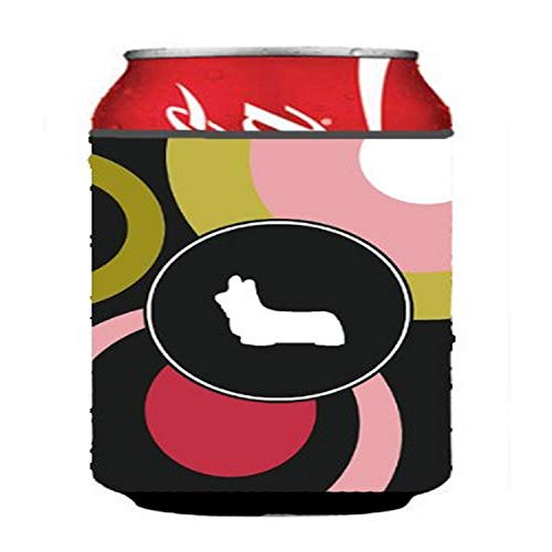 Caroline's Treasures KJ1057CC Can or Bottle Hugger Cooler Washable Drink Sleeve Collapsible Beverage Insulated Holder, Can Hugger, Multicolor