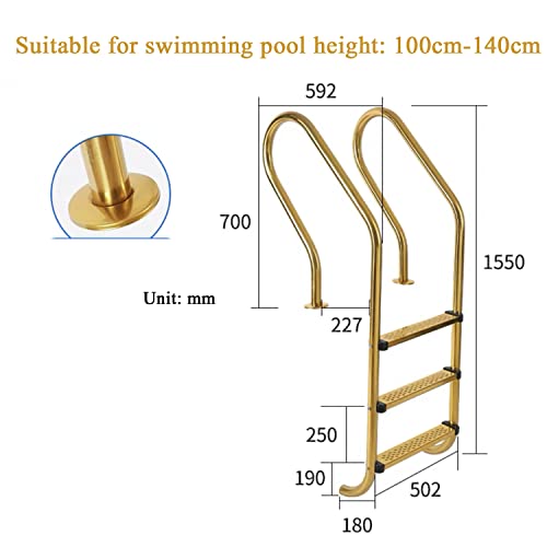Escalera para piscina de acero inoxidable 3 escalones miniatura 2