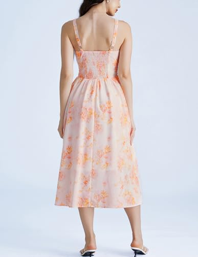 Image of Scarlet Darkness Summer Dresses for Women 2026 Floral Corset Dress Long Milkmaid Dress with Pocket
